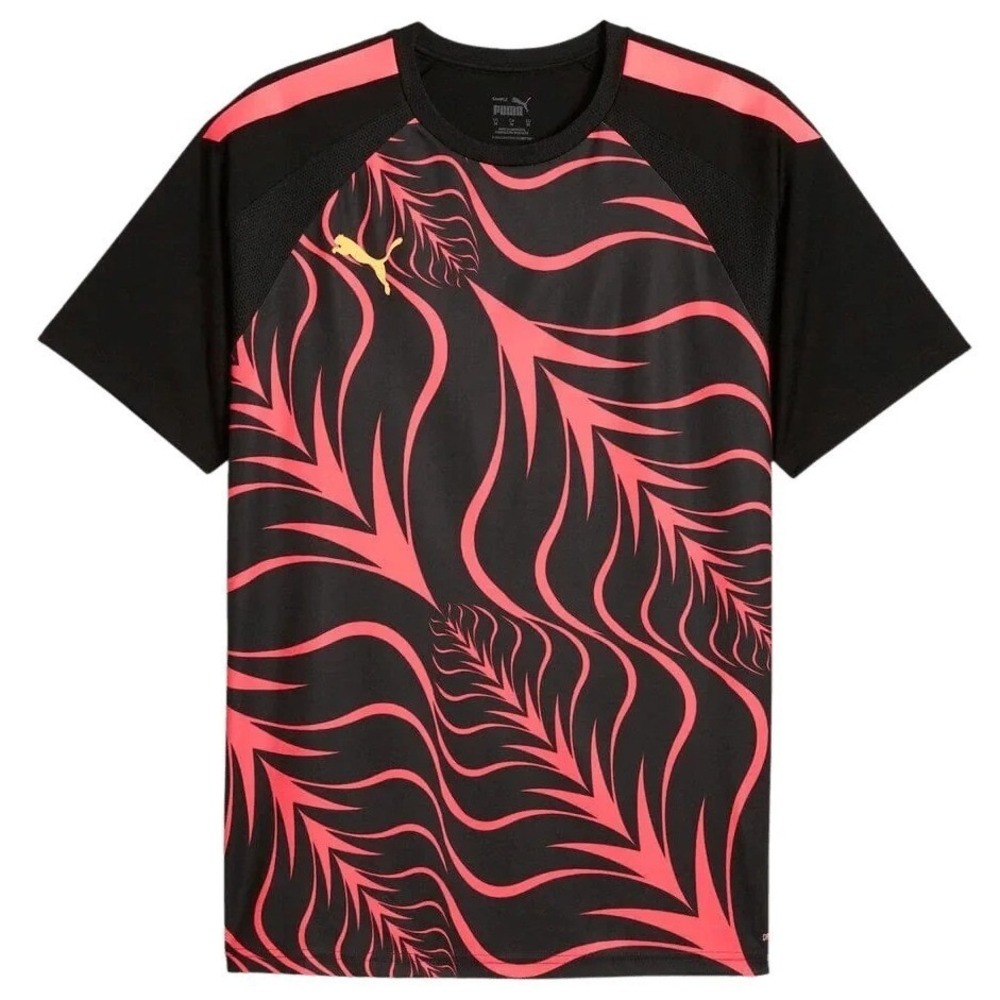 Puma IndividualLIGA Graphic Jersey Men's Small Black Pink Short Sleeve Crew Neck